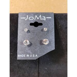 (3 for $15) JoMa Silvertone Australian Crystals Stud Earrings- Set of 2- NEW